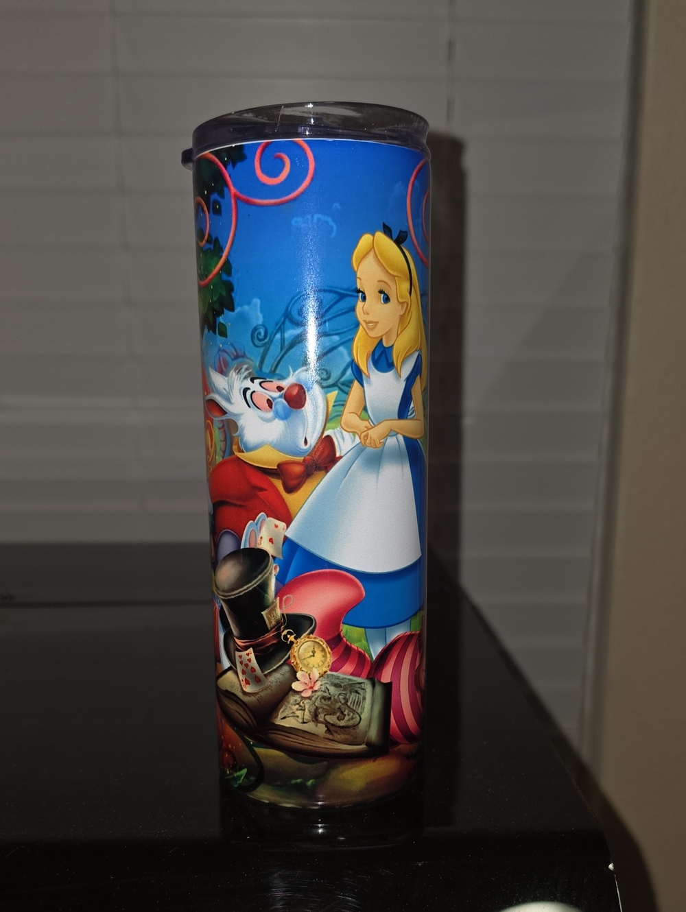 20 Oz Stainless Steel Alice in Wonderland Tall Tumbler - Blue & Multicolor